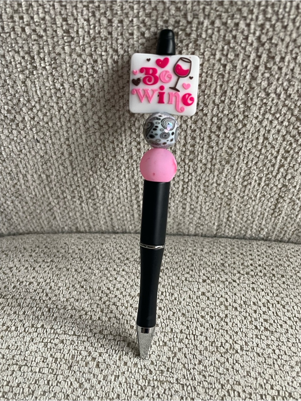 Pink 'Be Wine' Decorative Black Pen - Home Office Stationery